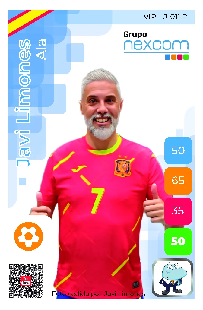 Javi Limones en su cromo VIP de NexManager